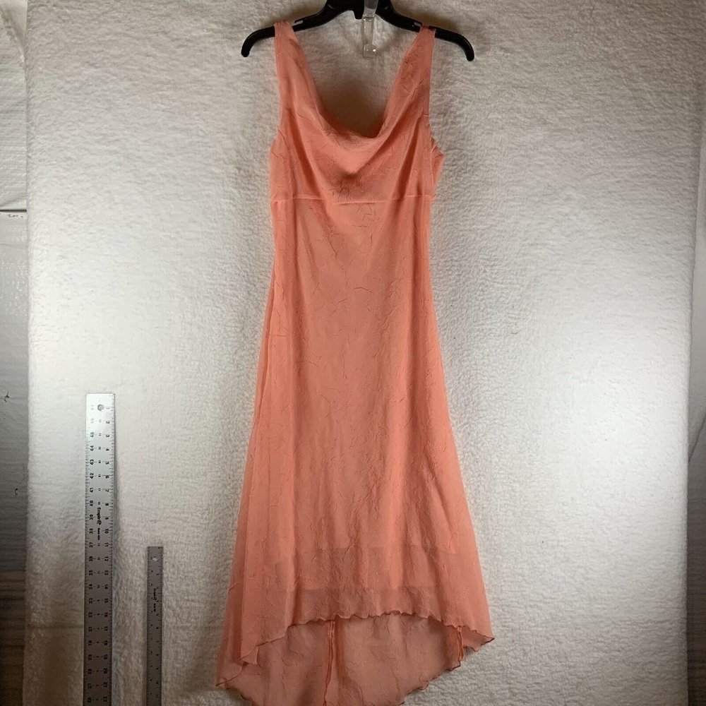 B.Smart A-Line Dress Y2K Women's 11/12 Peach V-Neck Lined Pullover 8021